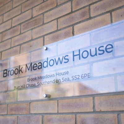 Brook Meadows House Front Entrance Sign