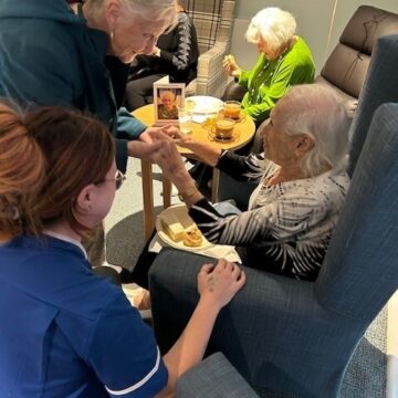 Doris with friends celebrating