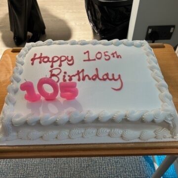 Birthday Cake pink icing 105