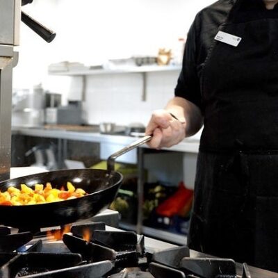 frying pan in kitchen