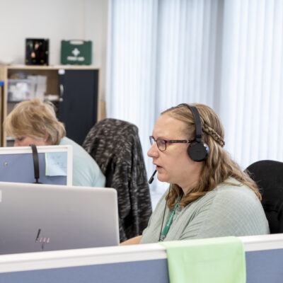 Call centre staff at work