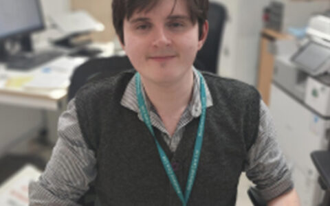 Picture of Patrick at reception desk