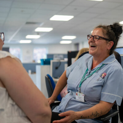 Southend Reablement Employee chatting with Service Manager