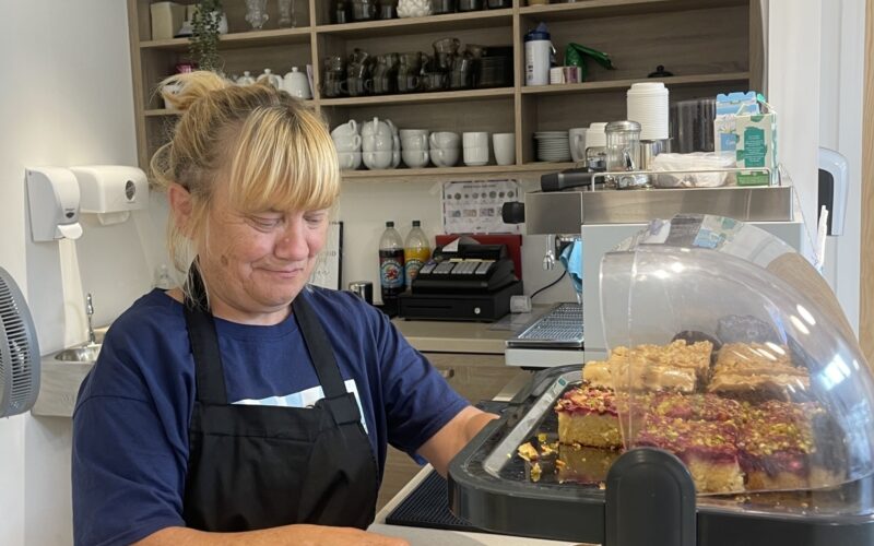 Jenny working at Barista Meadows