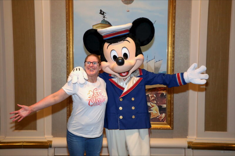 Tracey at Disney with Mickey Mouse