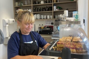 Jenny working at Barista Meadows