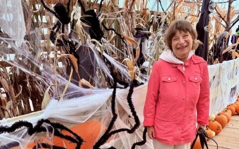 Chrissy with pumpkins