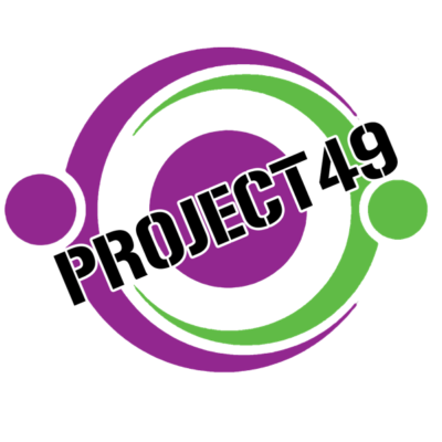 P49 Green and Purple Logo
