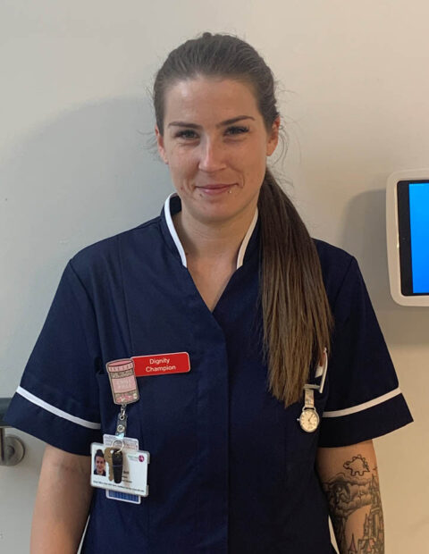 Picture of Charlotte in uniform Team Leader at Brook Meadows House